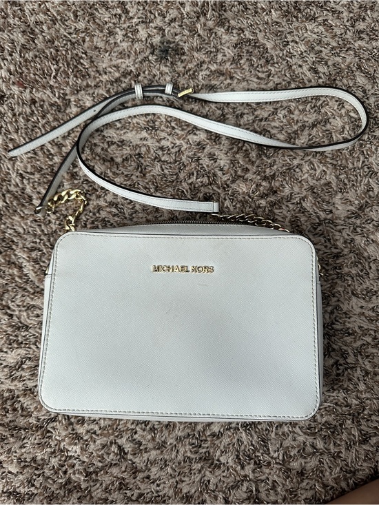 Michael Kors Handbags - Michael Kors White Crossbody Bag with Gold Hardware